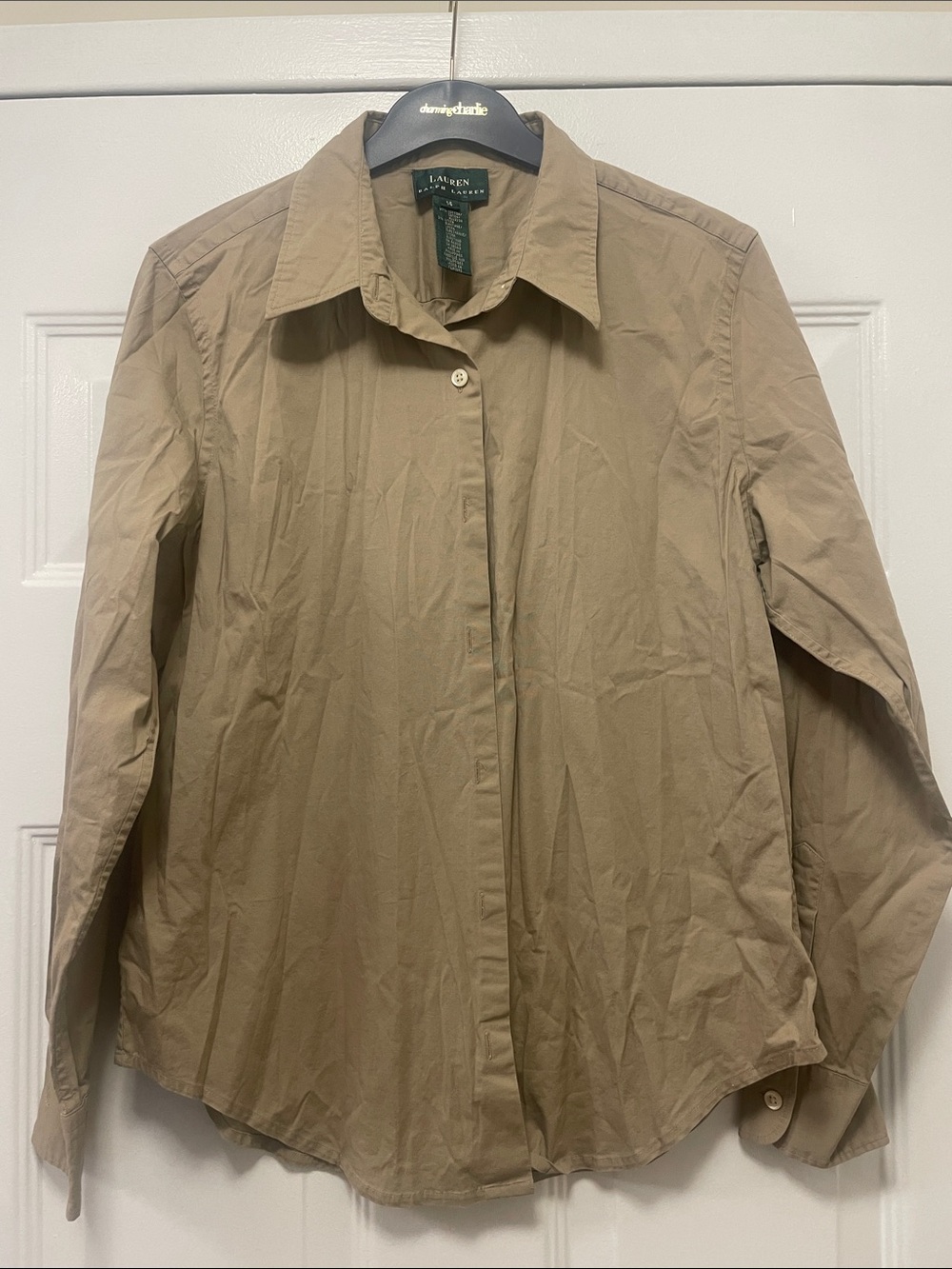 Lauren Ralph Lauren Beige Button-Front Shirt